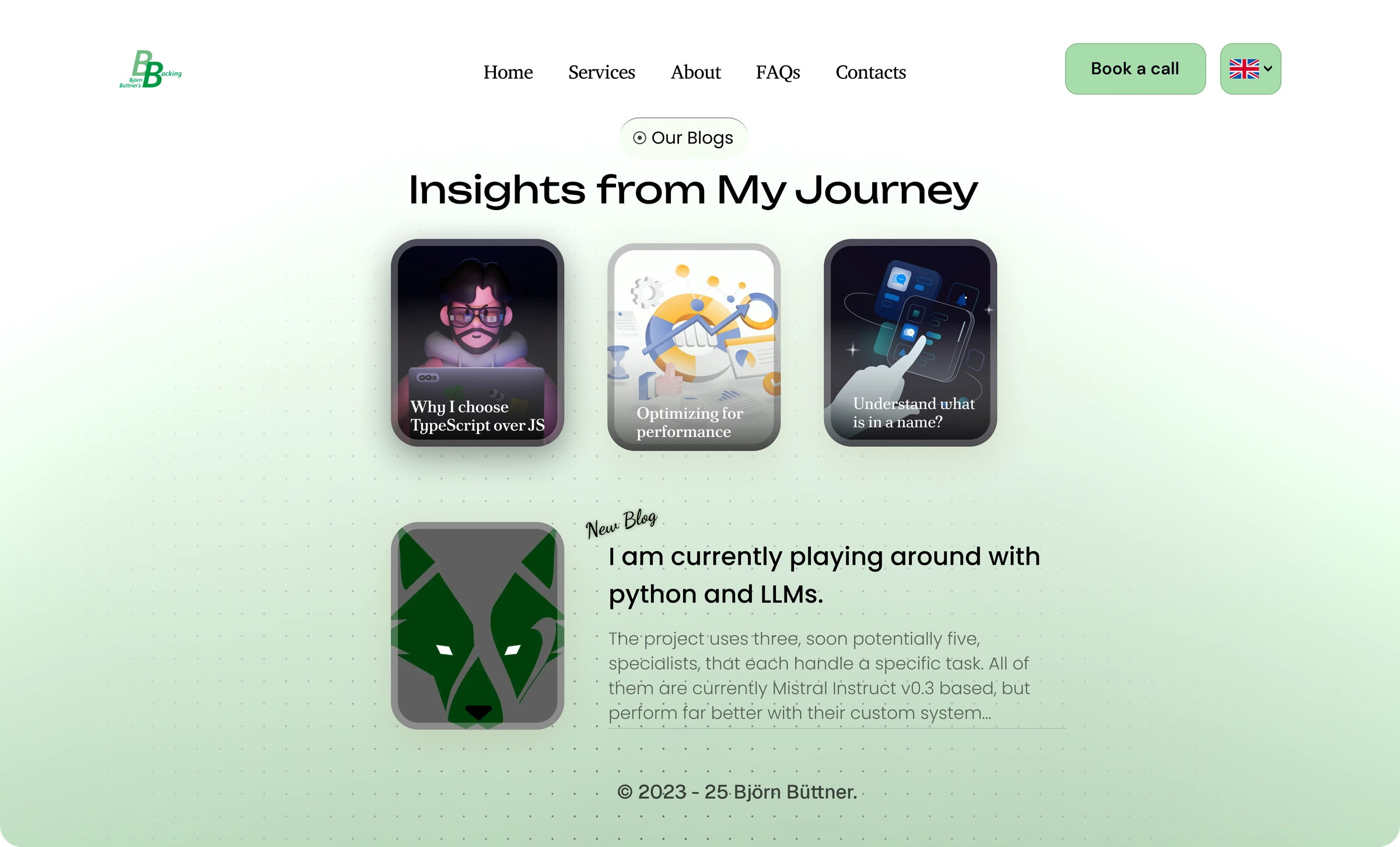 BB's Backing light mode blog page